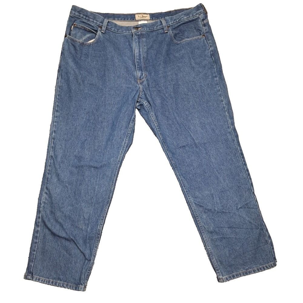 L.L. Bean Jeans Mens Sz 42x29 Denim Blue High Rise Standard Fit Ankle Outdoor LL